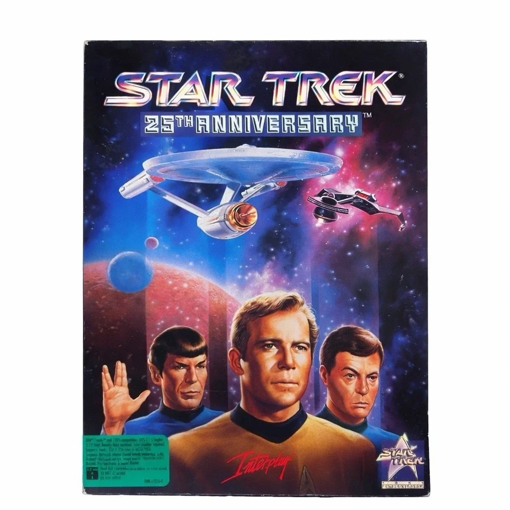 Star Trek 25th Anniversary IBM PC Big Box Game 1991‎ Interplay 5 Disk Complete